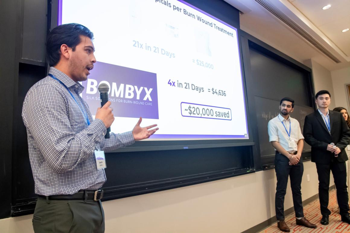 Bombyx presenting at the Tufts $100k Finals