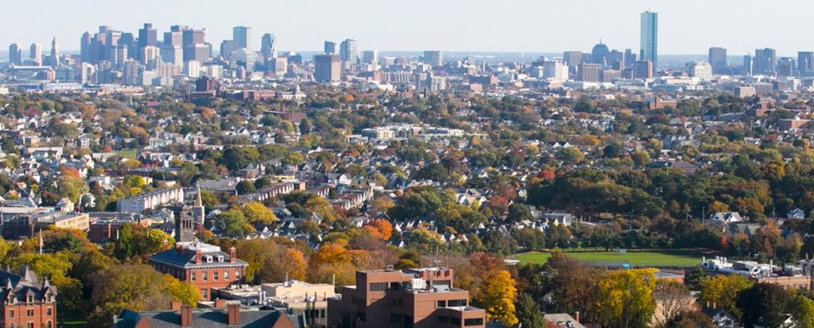 View of Boston skyline from Tufts