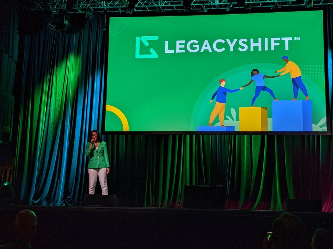 "LegacyShift presents at TechStars' Demo Day on Aug. 10, 2022."