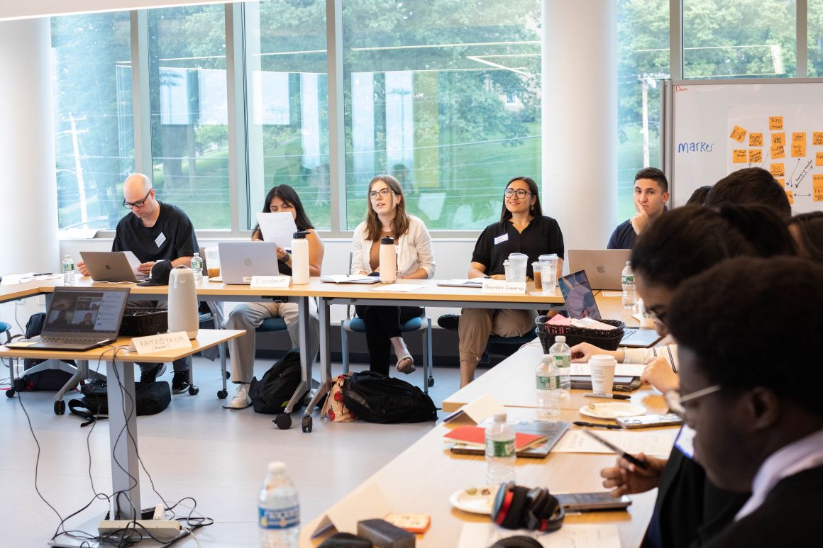 Tufts Venture Accelerator 2023 cohort during a venture workshop.