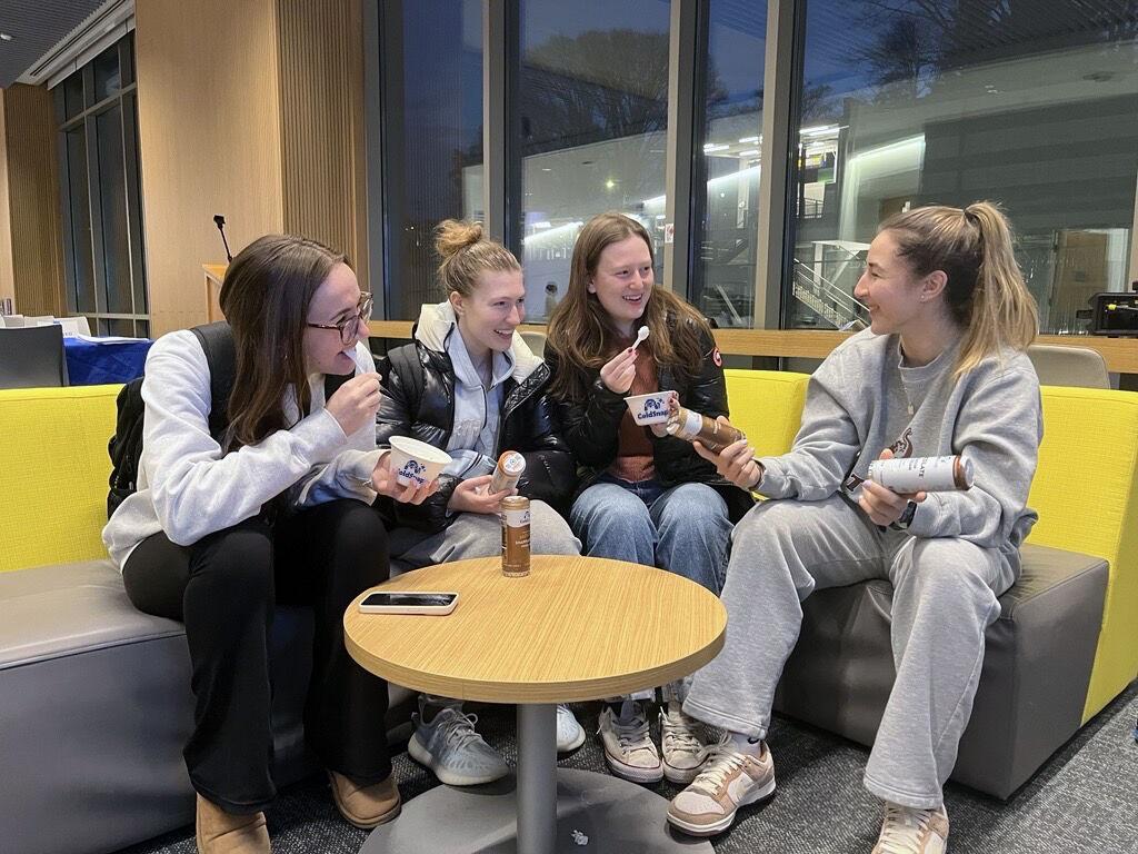 Students enjoying ColdSnap ice cream
