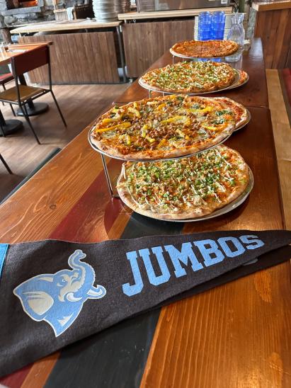 Jumbos pennant and pizza