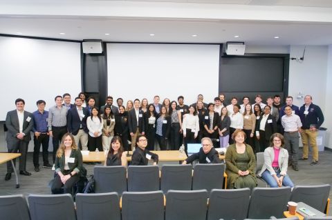 Group photo of students and judges at Final Sprint Presentations